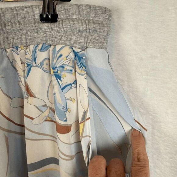 Reiss Yasmine Swirl Print Mini Skirt in Blue / Gray Drawstring Waist Size 10 - Picture 4 of 13